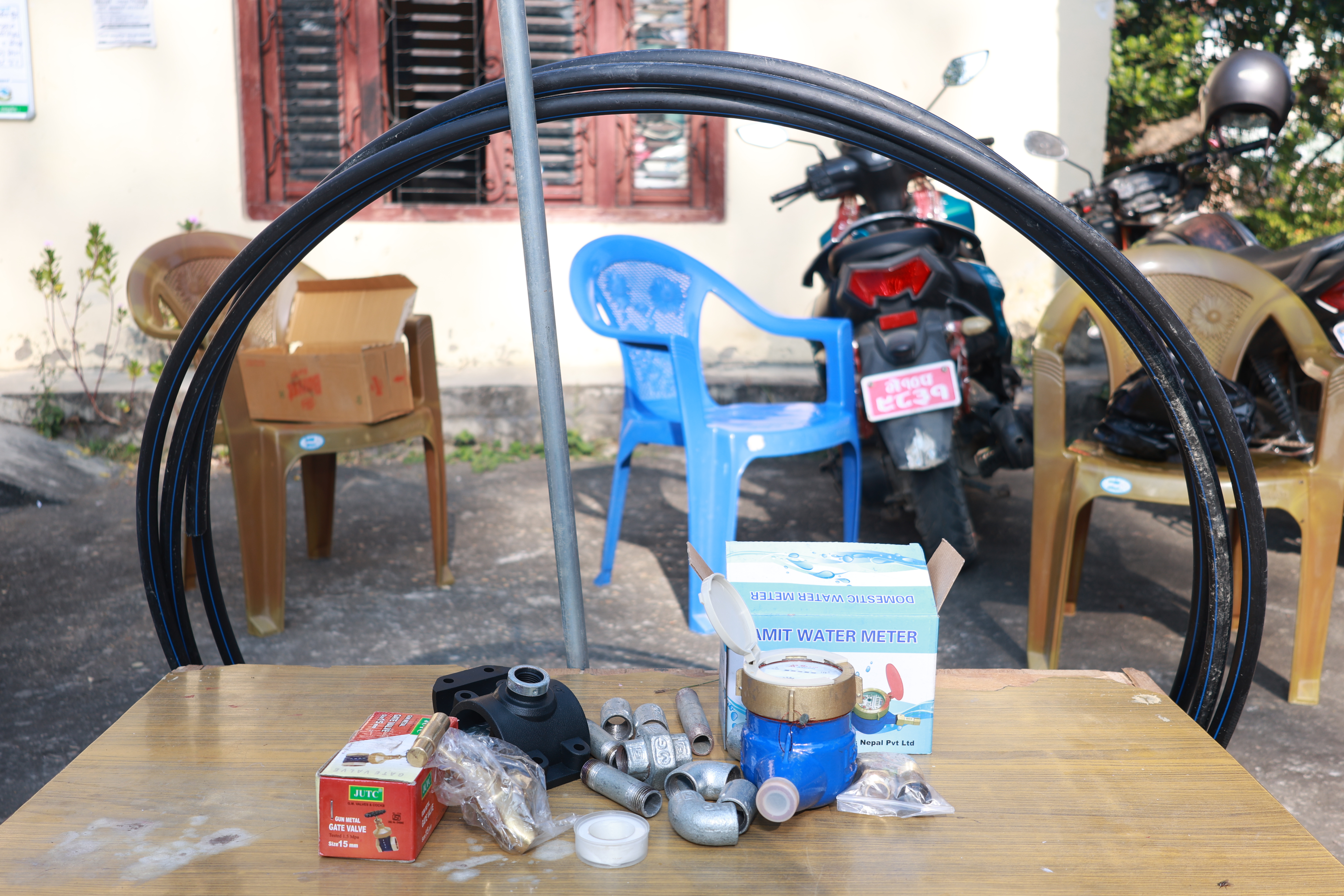 Distribution of clean water connection kits to households